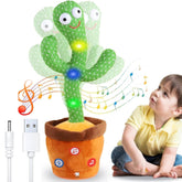 Storio Rechargeable Toys Talking Cactus Baby Toys for Kids Dancing Cactus Toys Can Sing Wriggle & Singing Recording Repeat What You Say Funny Education Toys for Children Playing Home Decor for Kids GenzVybs